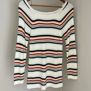 Anthropologie Moth Ribbed Striped Long Sleeve